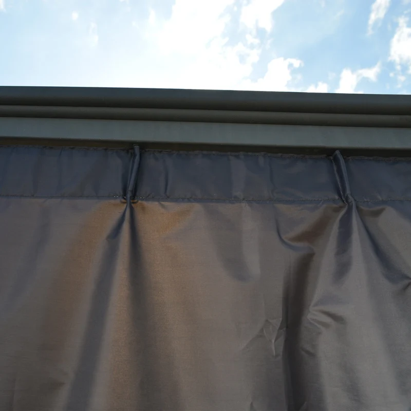 Set de rideaux pour tonnelle Palermo 4300 – Polyester gris, protection UV, waterproof