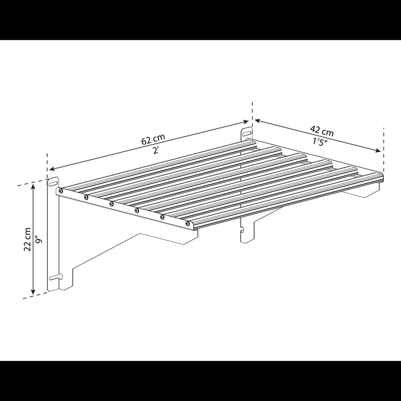 Étagère pour serre Palram charge lourde – 40 kg, aluminium, 58 x 42 cm