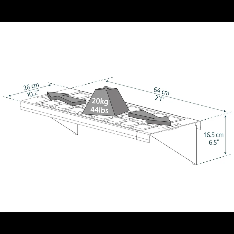 Kit d’étagères pour serre Palram – 2 étagères 65 x 26 cm, 20 kg, PVC