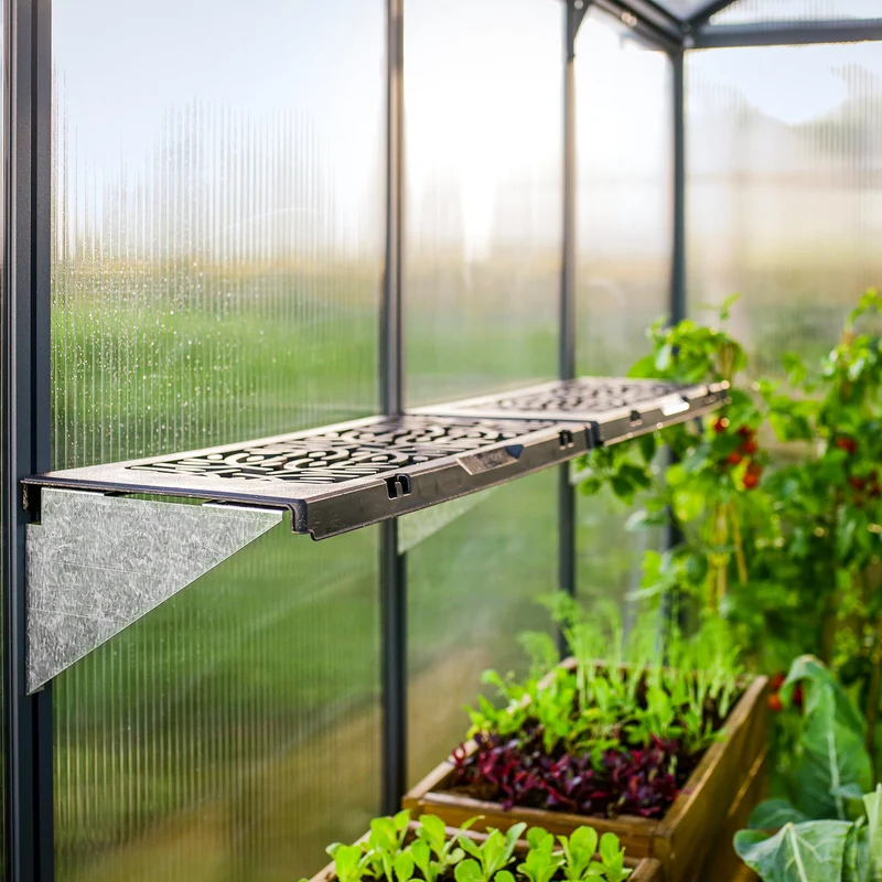 Kit d’étagères pour serre Palram – Rangement optimisé, 20 kg, fixation murale facile