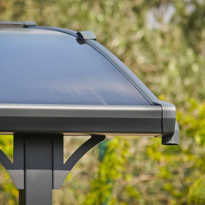 Tonnelle Tucson 359 x 435 cm – Gris anthracite, polycarbonate 6 mm, aluminium