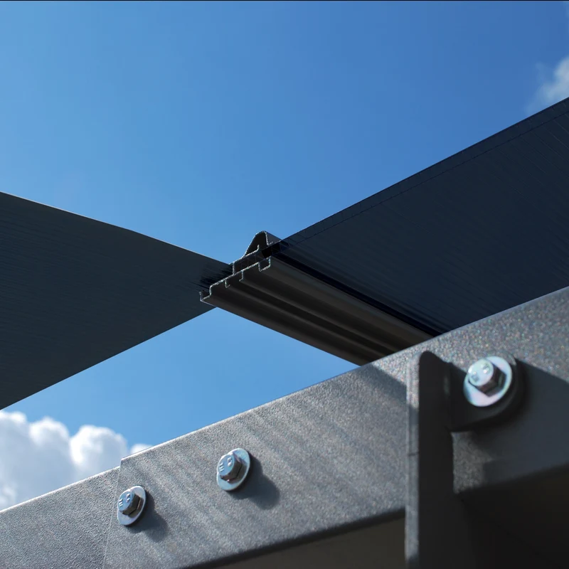 Tonnelle Tucson 359 x 435 cm – Gris anthracite, polycarbonate 6 mm, aluminium