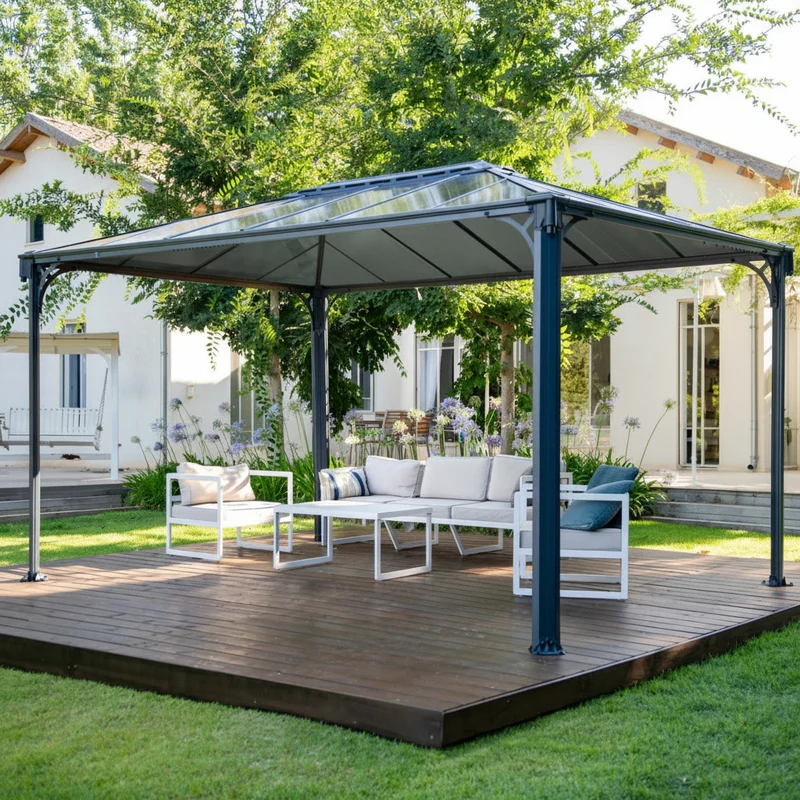 Tonnelle Martinique 4300 295 x 430 cm – Gris anthracite, polycarbonate 6 mm, aluminium