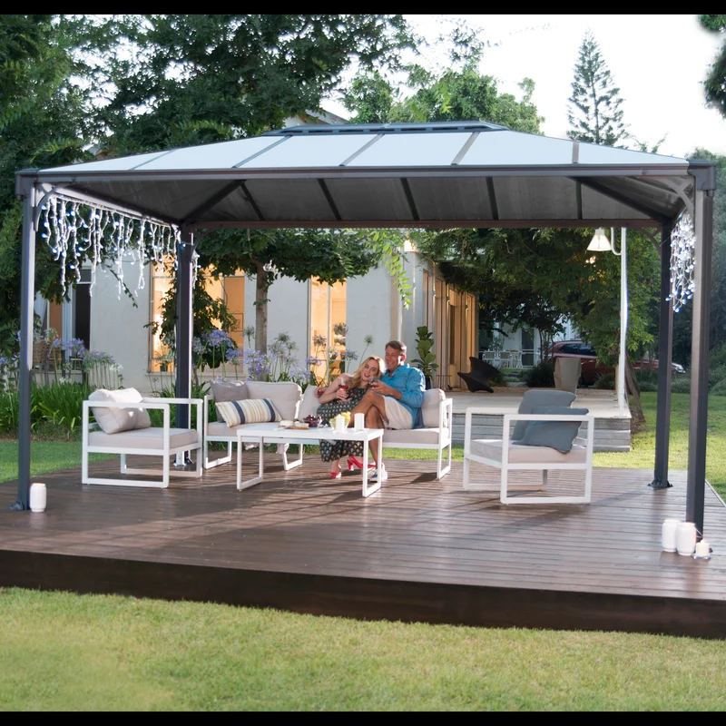 Tonnelle Martinique 4300 295 x 430 cm – Gris anthracite, polycarbonate 6 mm, aluminium