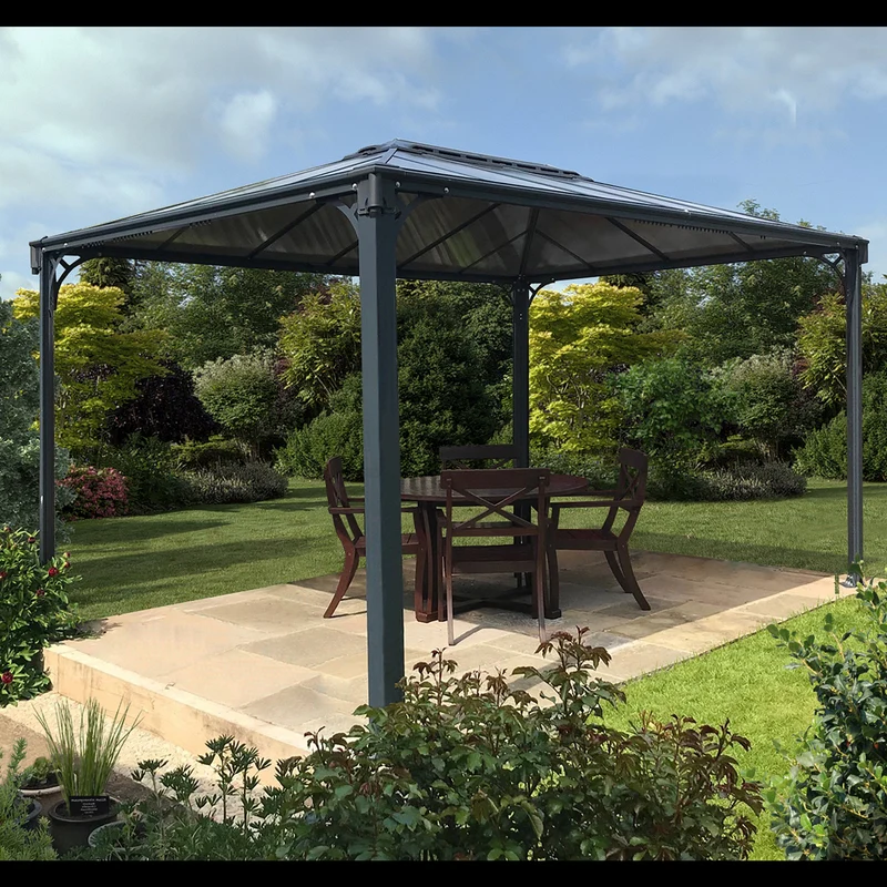 Tonnelle Martinique 4300 295 x 430 cm – Gris anthracite, polycarbonate 6 mm, aluminium