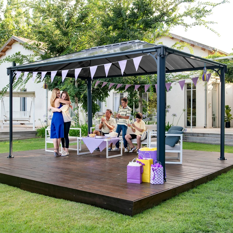 Tonnelle Martinique 4300 295 x 430 cm – Gris anthracite, polycarbonate 6 mm, aluminium