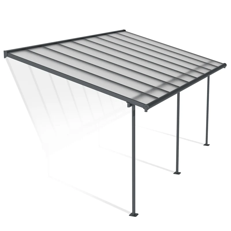 Pergola Sierra 299 x 555 cm gris anthracite – Polycarbonate anti-UV, aluminium robuste