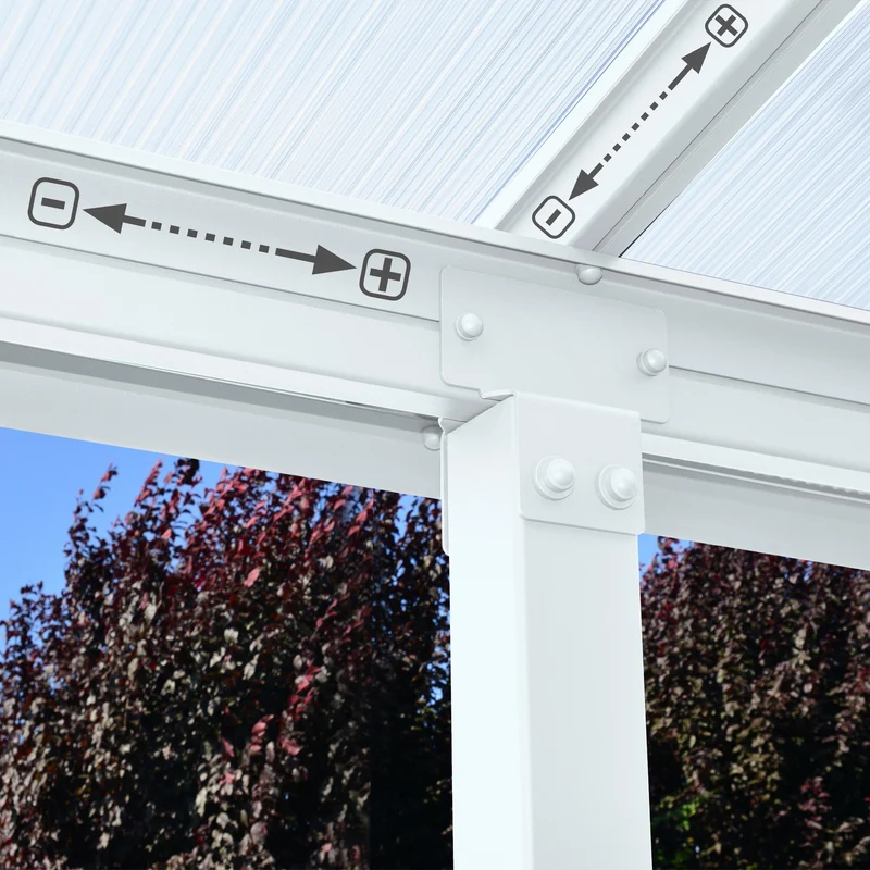 Pergola Olympia 300 x 307 cm – Blanc, polycarbonate 16 mm, aluminium robuste