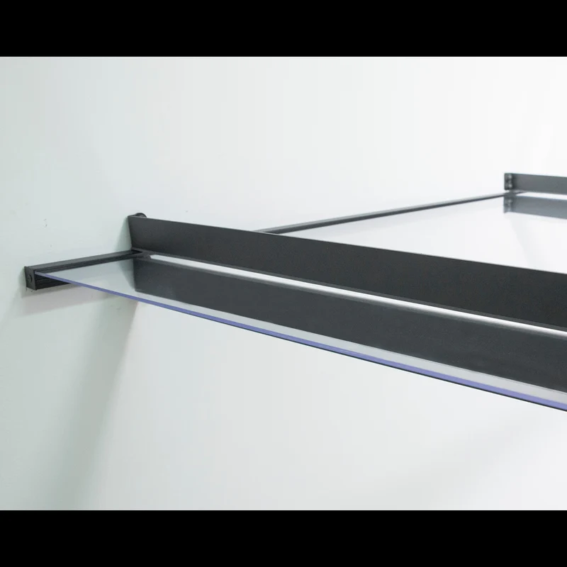Auvent de porte et porche Nancy 94 x 301 cm – polycarbonate, acier galvanisé, anti UV, gris clair