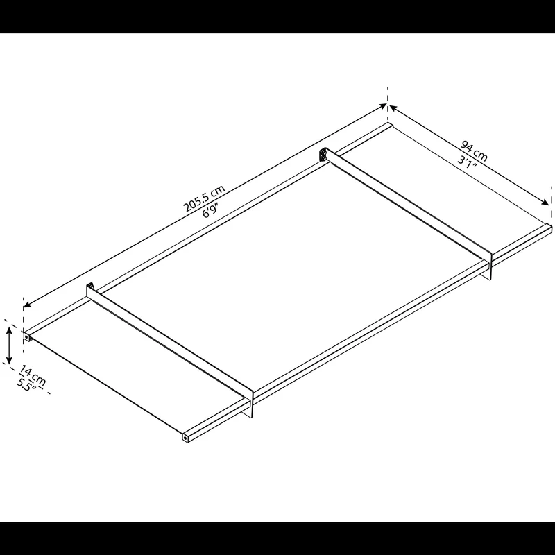 Auvent de porte Nancy 205,5 x 94 cm – polycarbonate 4 mm, aluminium, anti UV, gris clair