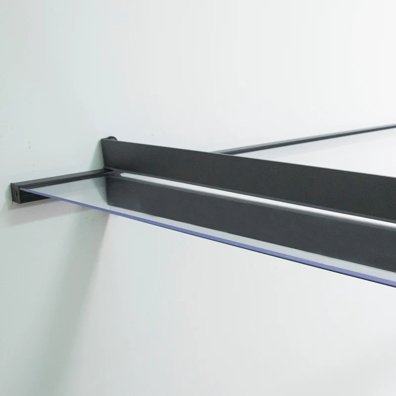 Auvent de porte Nancy 205,5 x 94 cm – polycarbonate 4 mm, aluminium, anti UV, gris clair