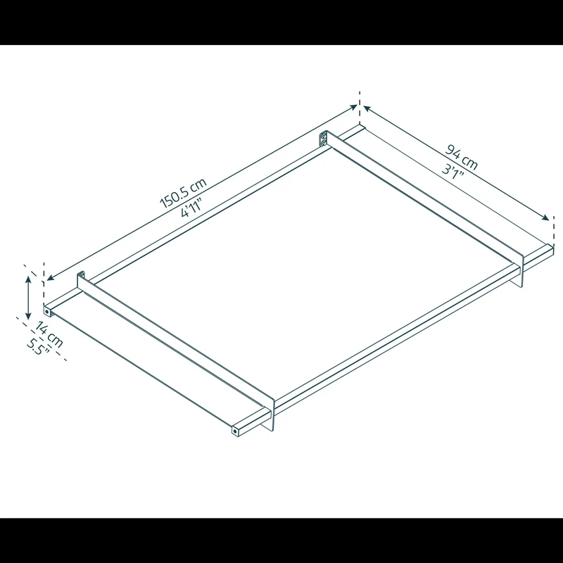 Auvent de porte Nancy 150,5 x 94 cm – polycarbonate 4 mm, aluminium, anti UV, gris clair