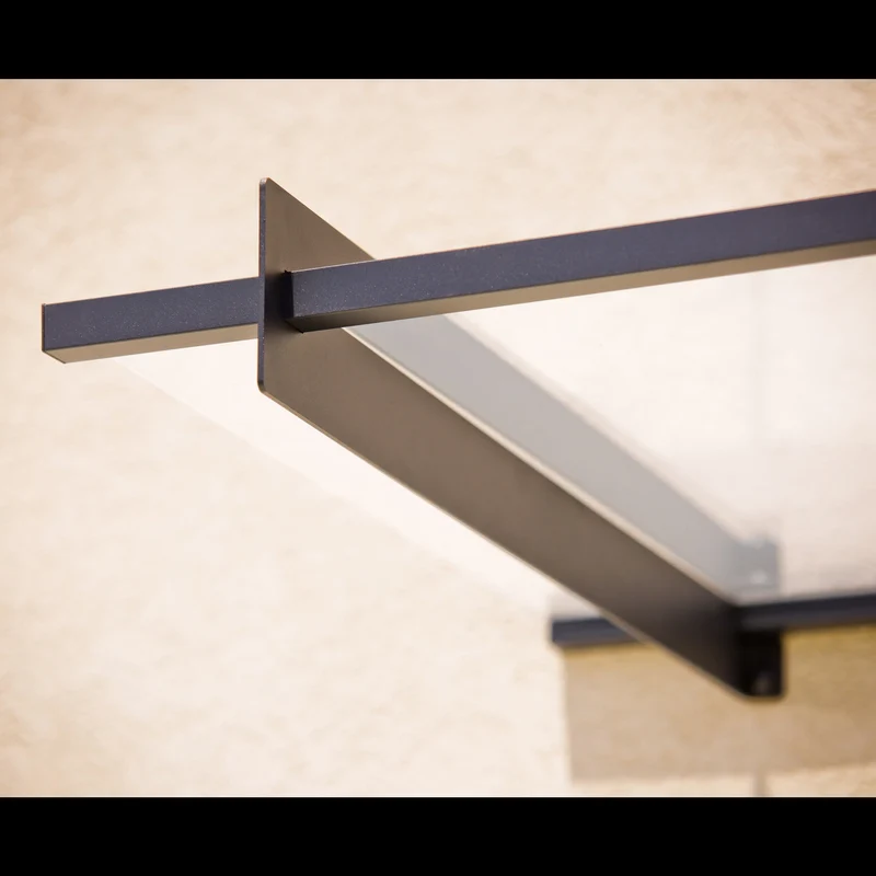 Auvent de porte Nancy 150,5 x 94 cm – polycarbonate 4 mm, aluminium, anti UV, gris clair