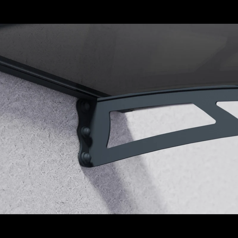 Auvent de porte Aquila 150,5 x 91,5 cm – polycarbonate anti UV, aluminium, gris anthracite