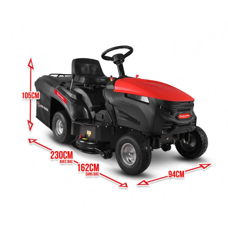 Tracteur tondeuse 352 cc – 84 cm, bac 220 L, 5 vitesses, démarrage électrique, LED