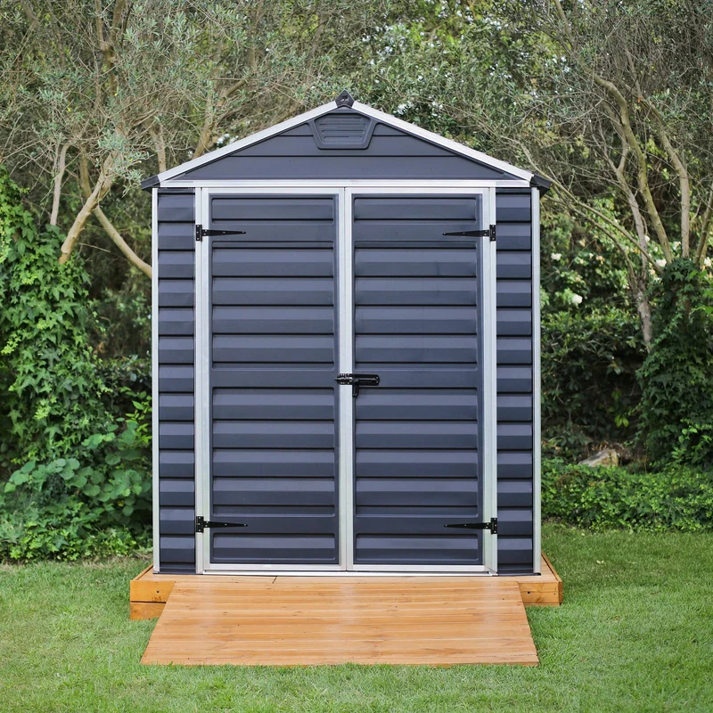 Abri de jardin Skylight 4,2 m² Midnight Grey 185 x 229 cm – polycarbonate aluminium, anti UV, sans entretien