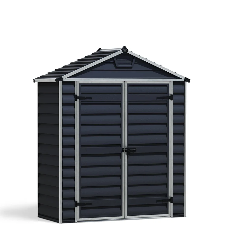 Abri de jardin Skylight 1,7 m² Midnight Grey 185 x 90 cm – polycarbonate aluminium, anti UV, sans entretien