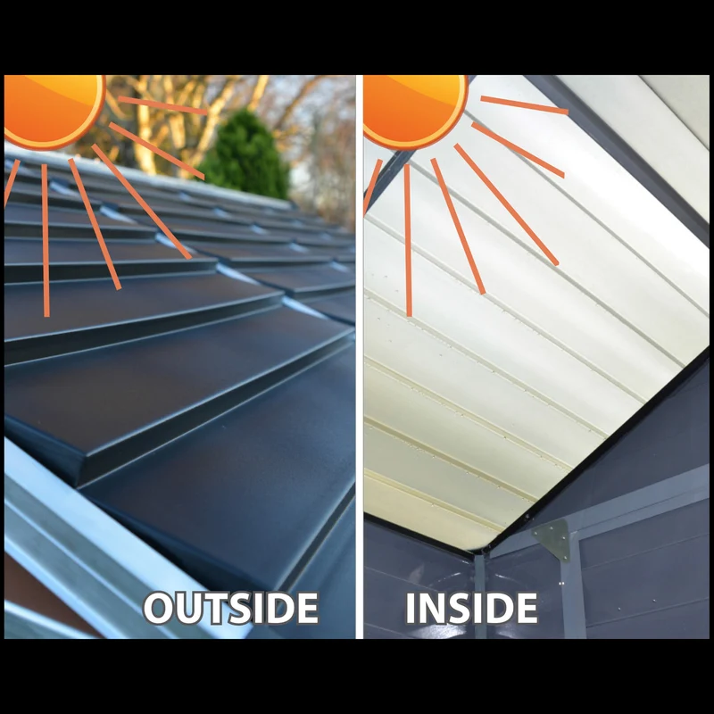 Abri de jardin Skylight 1,7 m² Midnight Grey 185 x 90 cm – polycarbonate aluminium, anti UV, sans entretien