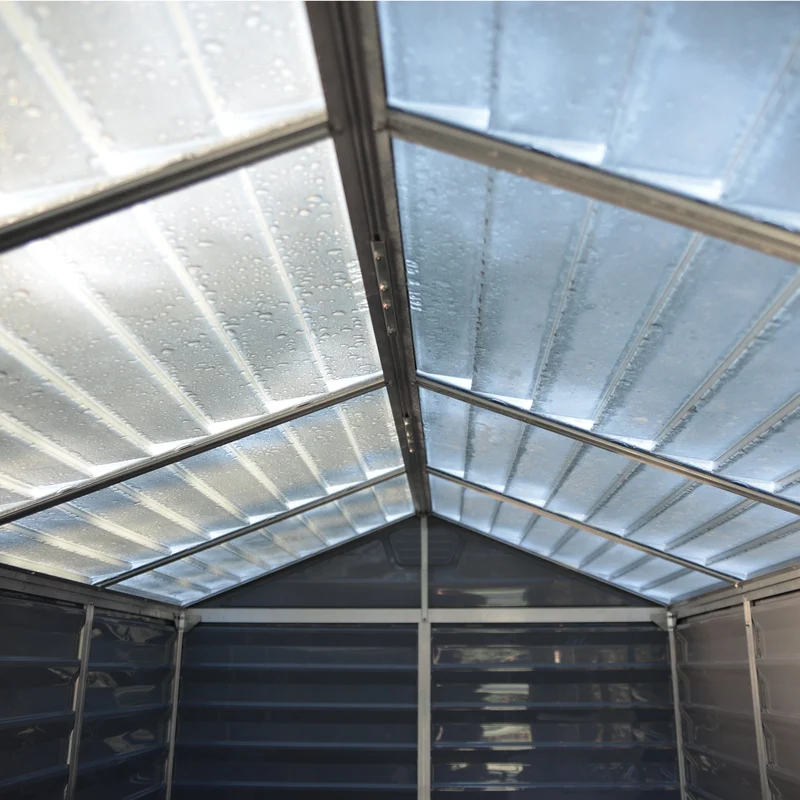 Abri de jardin Skylight 1,7 m² gris 185 x 90 cm – polycarbonate aluminium, sans entretien, anti UV