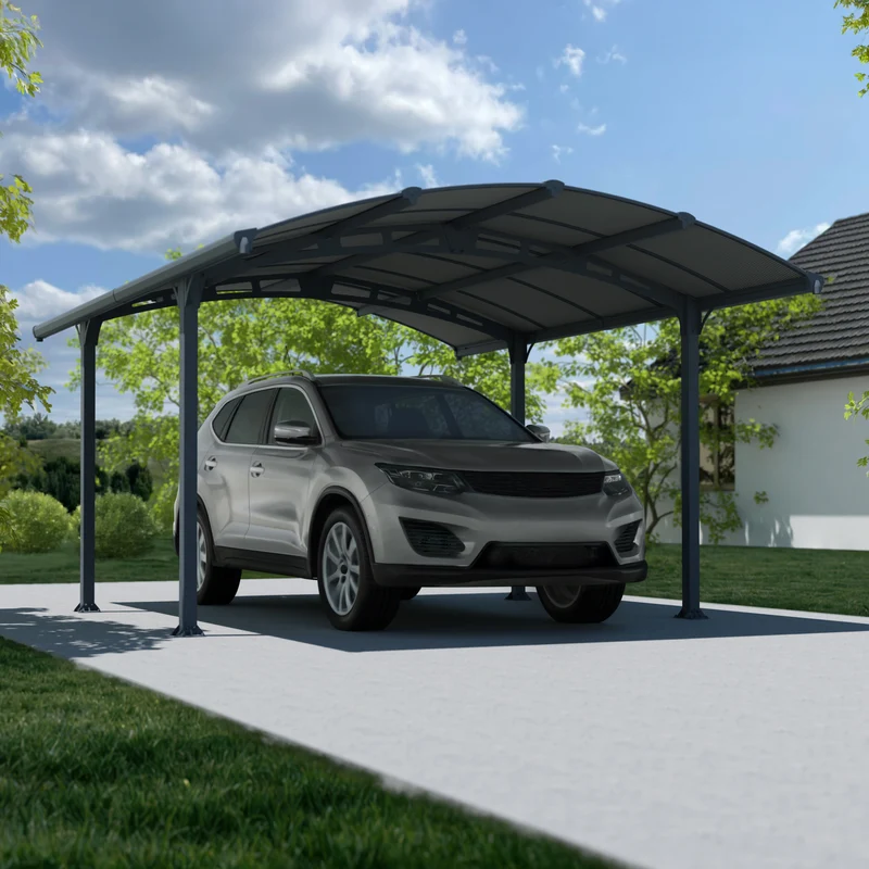 Carport Arcadia 11 m² 3,25 x 2,19 m aluminium anthracite – polycarbonate 6 mm, anti UV, 150 kg/m²