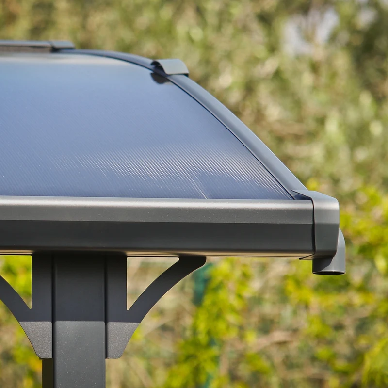 Carport Arcadia 11 m² 3,25 x 2,19 m aluminium anthracite – polycarbonate 6 mm, anti UV, 150 kg/m²