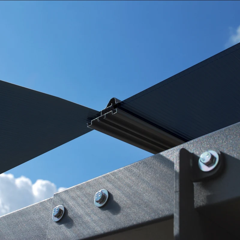 Carport Arcadia 11 m² 3,25 x 2,19 m aluminium anthracite – polycarbonate 6 mm, anti UV, 150 kg/m²
