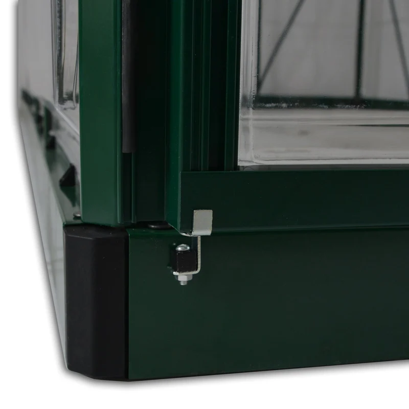 Serre de jardin Hybrid 5,6 m² – vert – polycarbonate double paroi, aluminium, base acier, ventilation, montage facile