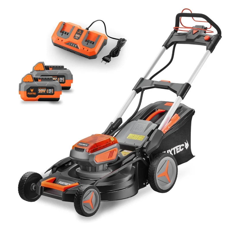 Tondeuse à gazon à batterie 40V FUXTEC FX-E2RM51 - Set avec 2 batteries 4Ah et double chargeur 2,4A