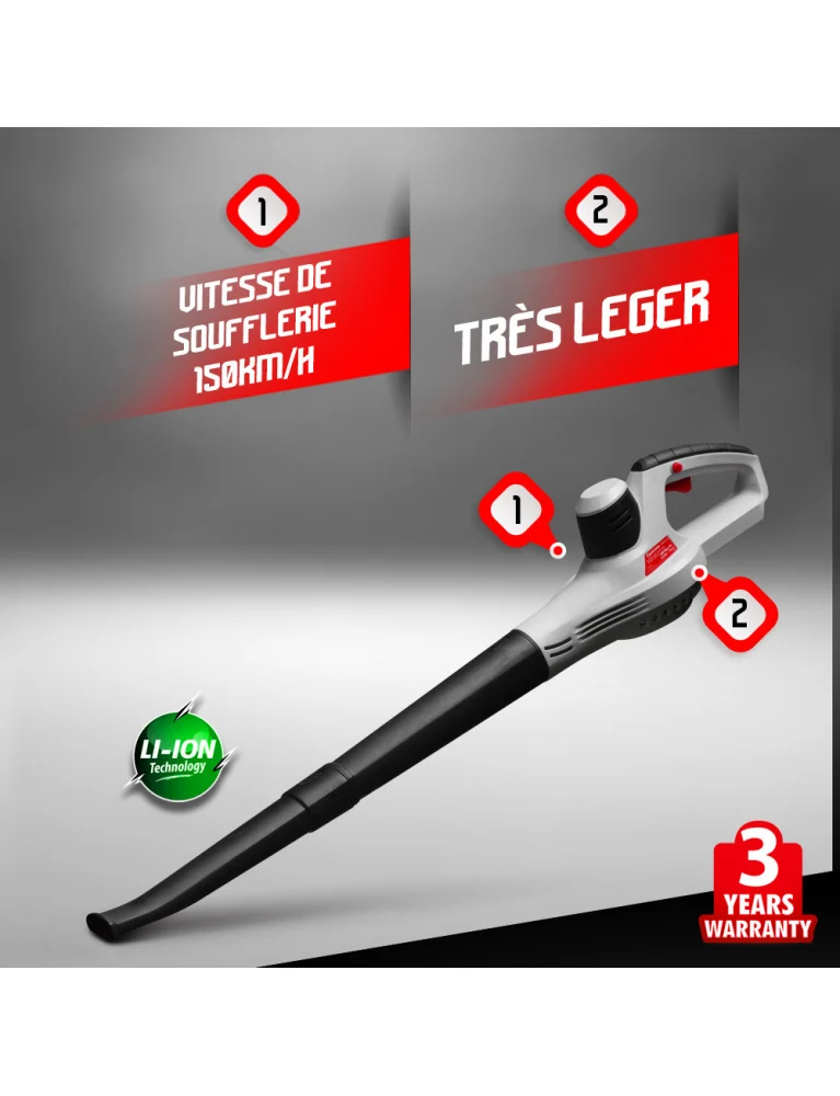 Kit 3 en 1 tondeuse / coupe-bordures / souffleur - livré avec 2 batteries + chargeur rapide