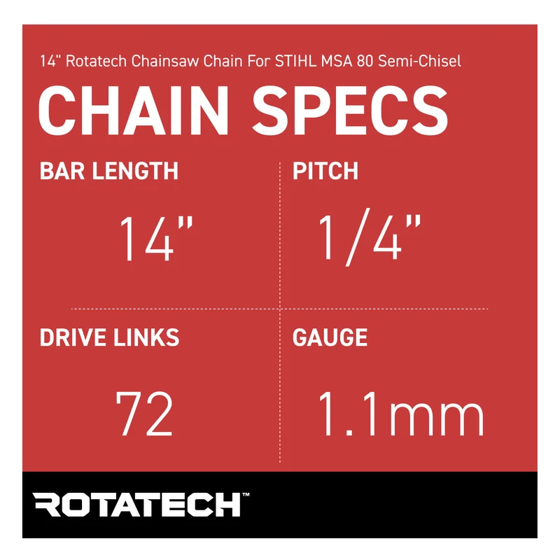 14" Rotatech Chainsaw Chain For STIHL MSA 80