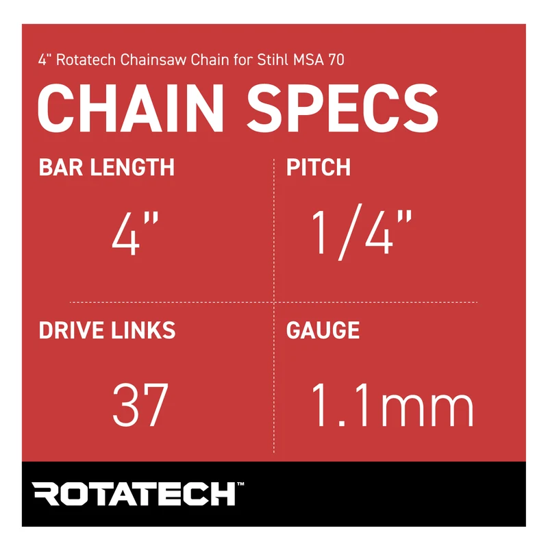 4" Rotatech Chainsaw Chain for Stihl MSA 70