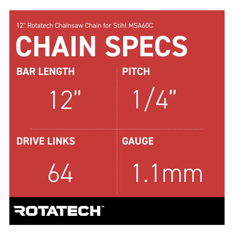 12" Rotatech Chainsaw Chain for Stihl MSA60C
