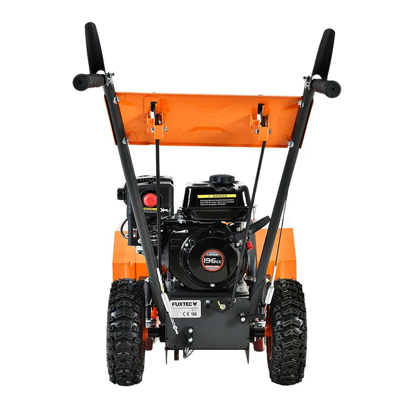 B-WARE Balayeuse déneigeuse thermique FUXTEC FX-KM196 SET3, avec brosse de balayage + 2 embouts chasse-neige et collecteur de déchets