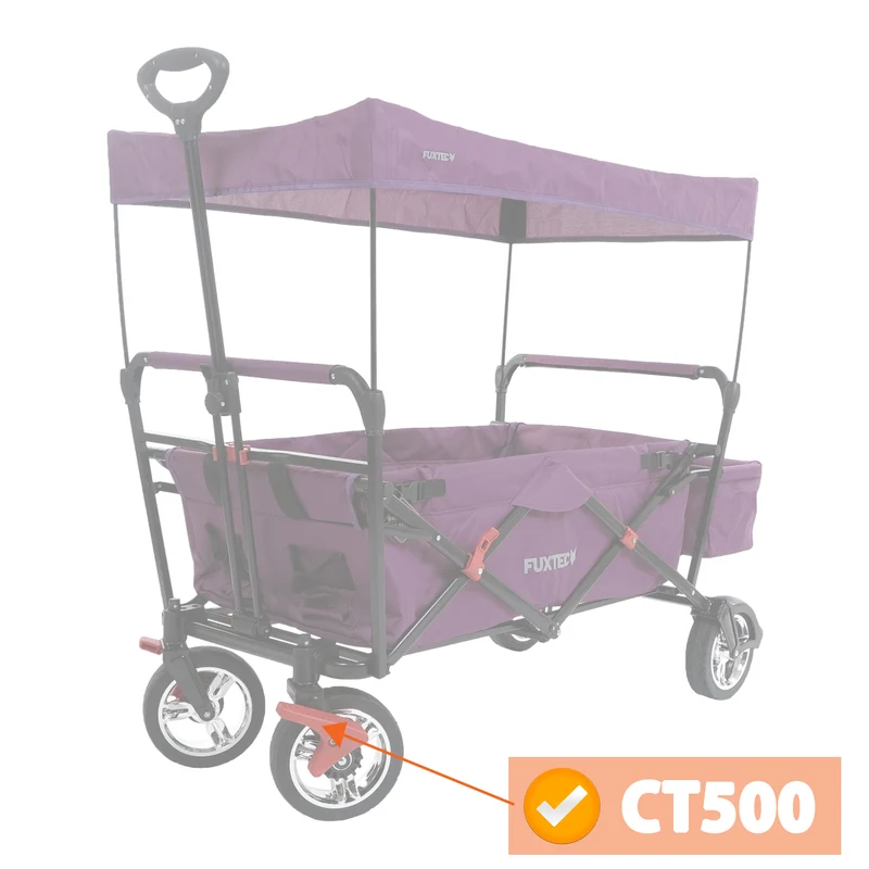 FUXTEC - Support de roue avec freins en noir chariot de transport pliable CT500 gauche - CT700 CT800 droite