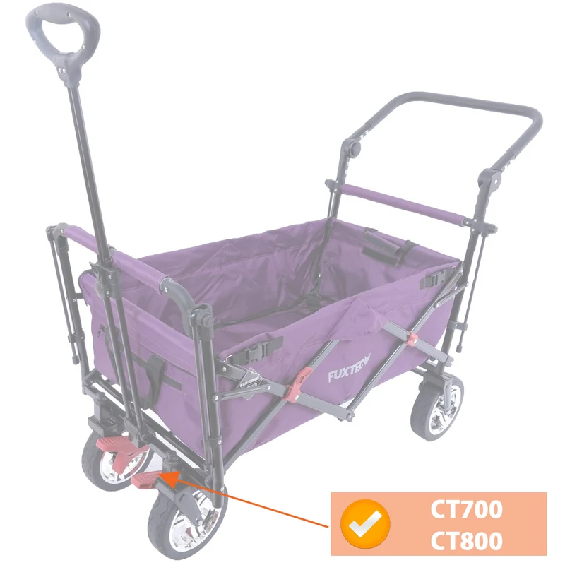 FUXTEC - Support de roue avec freins en marron chariot de transport pliable CT500 droite - CT700 et CT800 gauche