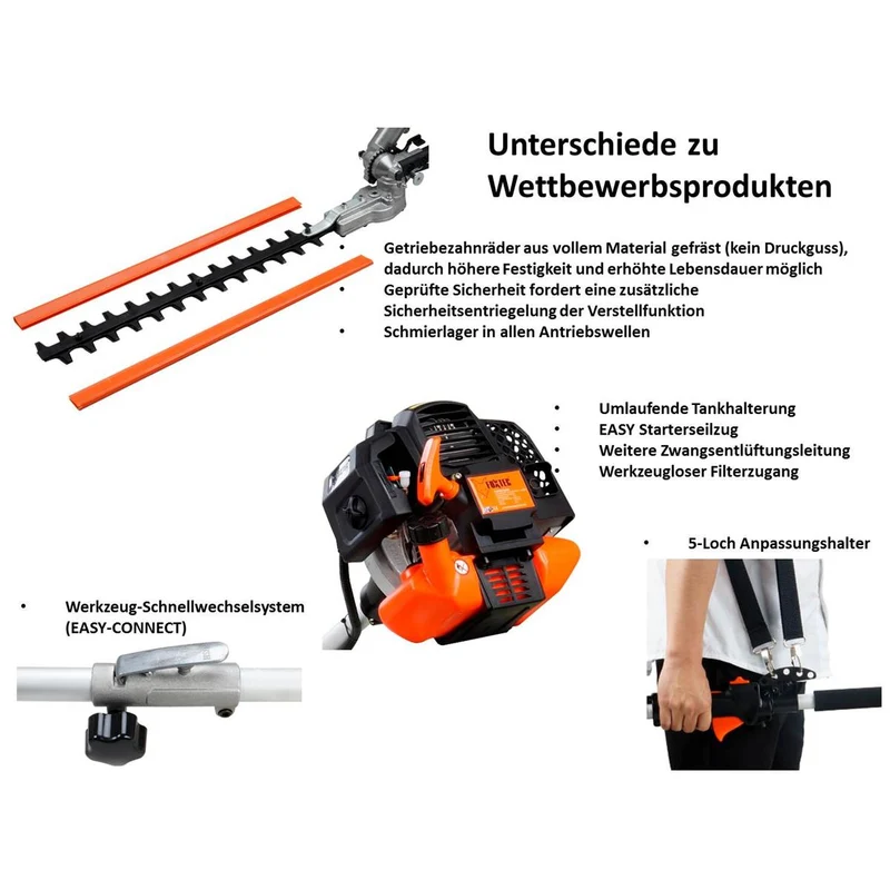 Débroussailleuse thermique multifonction 4 en 1 Multitool FUXTEC FX-MT152
