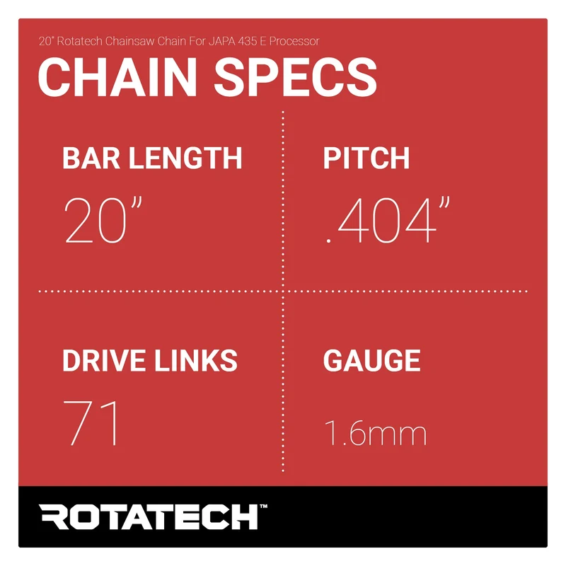 20" Firewood Chain for JAPA 435 E Processor