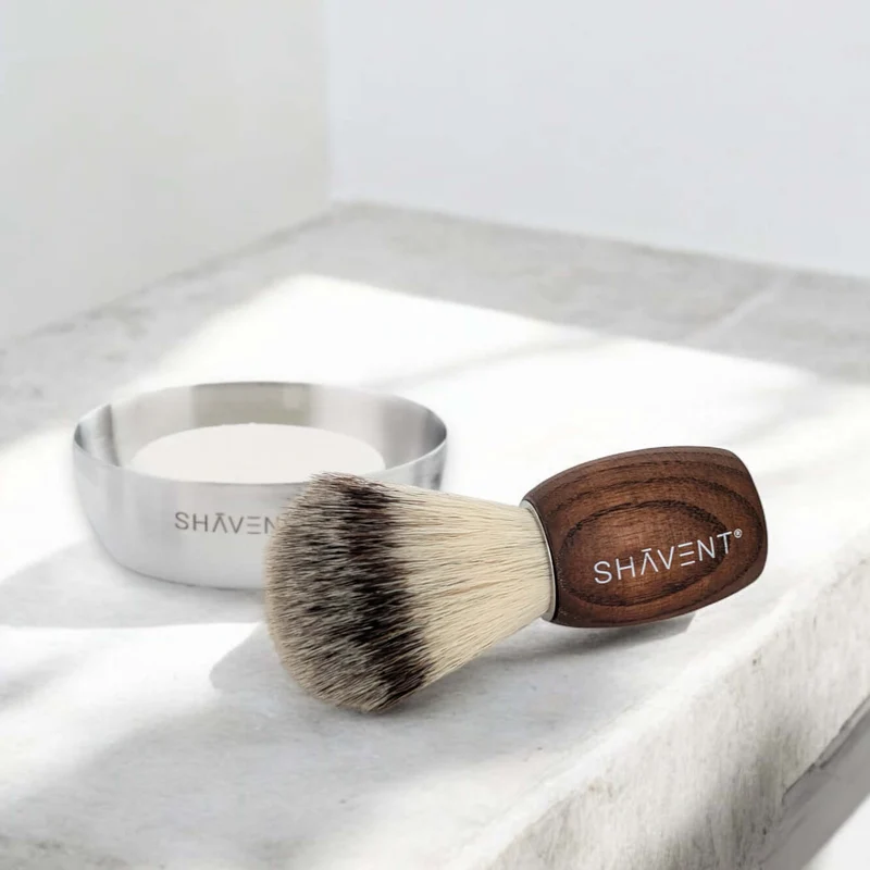 SHAVENT Rasierpinsel Classic – Badger-like Borsten mit Griff aus Eschenholz