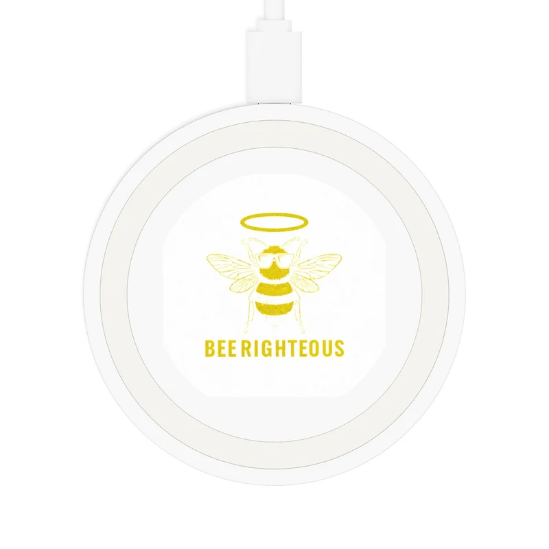 Bee Righteous Eco-Friendly Wireless Charging Pad - Unique Bee Design, Perfect Gift for Tech Lovers!