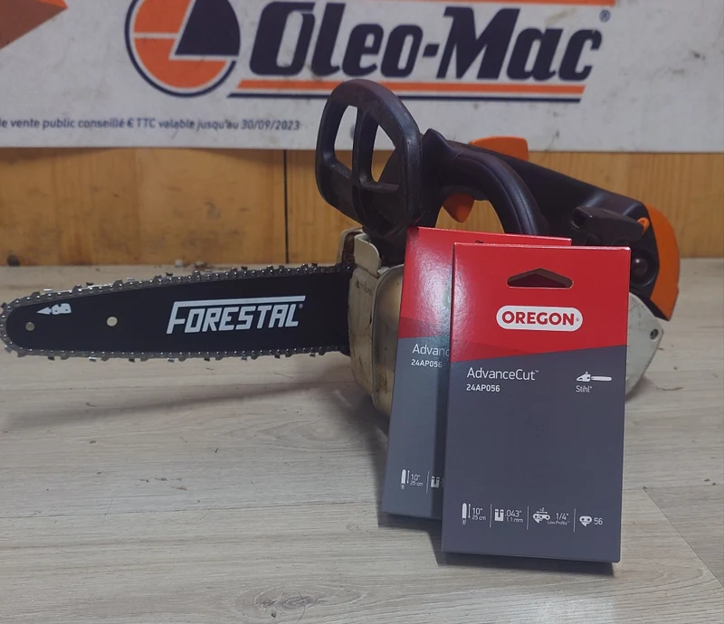 GUIDE 25 CM 1/4 1.1 mm + 2 CHAINES OREGON
