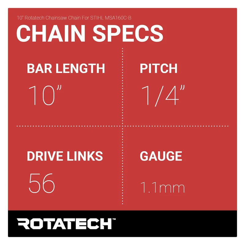 10" Rotatech Chainsaw Chain For STIHL MSA160C-B