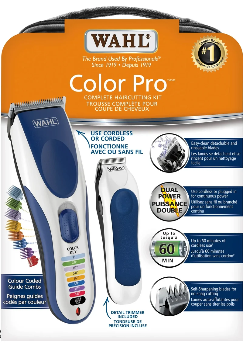 Ensemble de tondeuse rechargeable, Wahl Couleur Pro