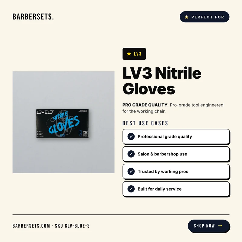 L3vel3 LV3 Nitrile Gloves - Blue, Small